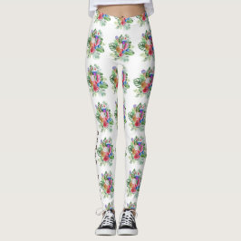 Överkorpiskt Blommigt Exotiskt klockslag Leggings