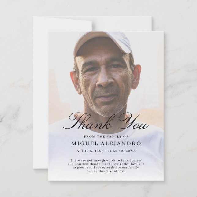 Överlägg Elegant Fotosympati - tack för ditt kort (Framsida)