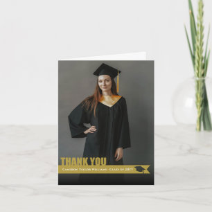 Överlagring Guld Band Examensmössa Utklipp Bild Tack Kort