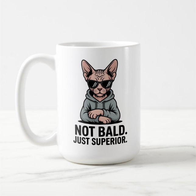 Överlägsen Sphynx Katt Sarksastisk Attityd Konst Kaffemugg (Vänster)