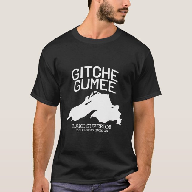 Överlägsen Underbar Sjö Gitche Gumee Apparel Sjöar T Shirt (Framsida)