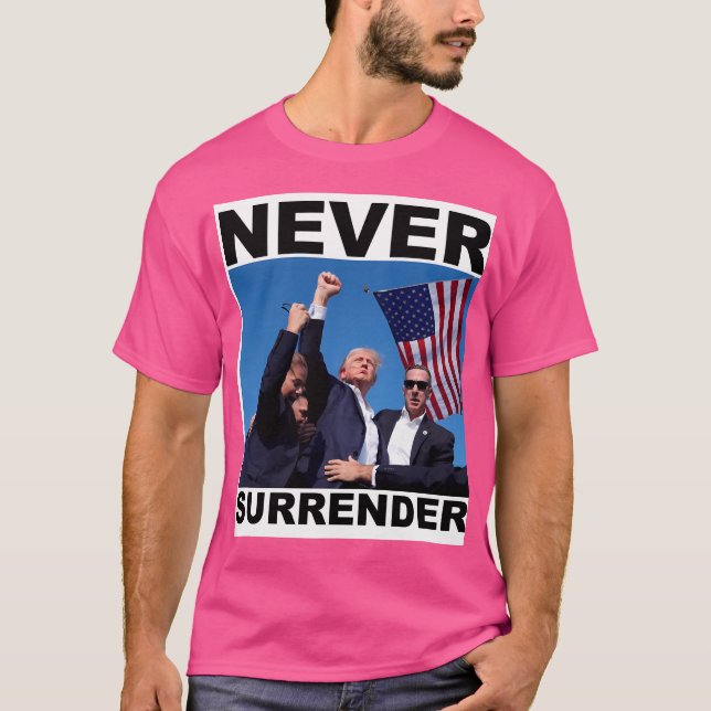 Överlämna aldrig t shirt (Framsida)