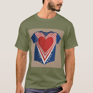 Överlämna hjärta: Patriotisk flagg T-shirt design