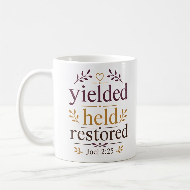 Överlämnad Uppehållen Återställd Inspirerande Bibe Kaffemugg (Vänster)