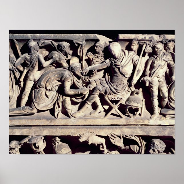 Överlämnande av ett barbari till en romersk poster (Framsidan)