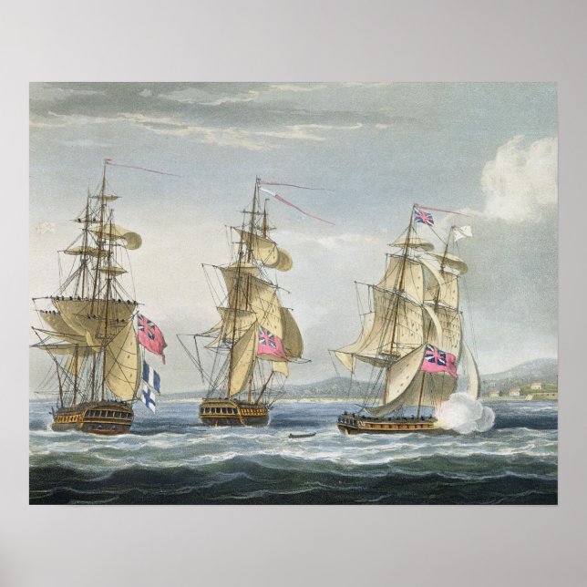 Överlämnande av fort i Tamatave, graverad av T. Poster (Framsidan)