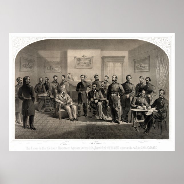 Överlämnande av general Lee vid Appomattox Poster (Framsidan)