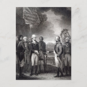 Överlämnande av Lord Cornwallis i Yorktown, 1781 Vykort