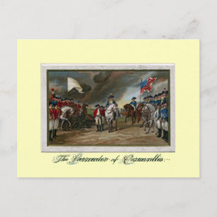 Överlämnande av Lord Cornwallis i Yorktown Vykort
