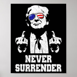 Överlämnande av president Donald Trump Mitten Fing Poster
