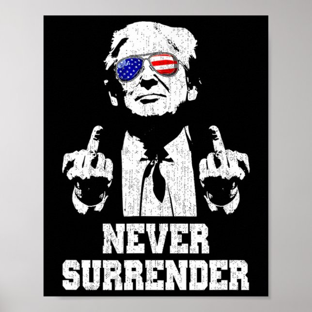 Överlämnande av president Donald Trump Mitten Fing Poster (Framsidan)