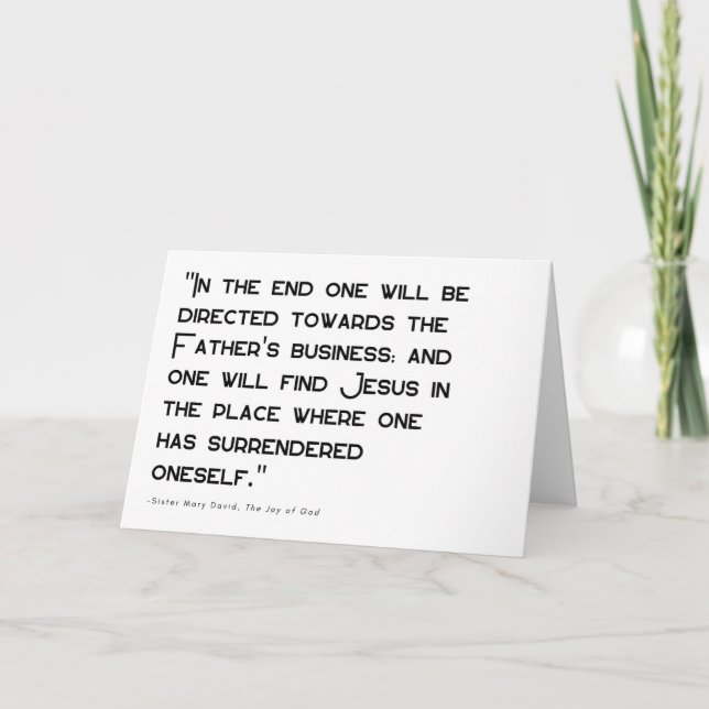 Överlämnande och fred - gratulationskort för Relig Tack Kort (Framsida)