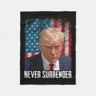 Överlämnande Trump Mugg Shot 2024 President Americ Fleecefilt