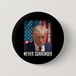 Överlämnande Trump Mugg Shot 2024 President Americ Knapp