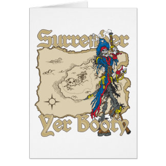 Överlämnande Yer Booty Pirat Treasure Karta Hälsningskort