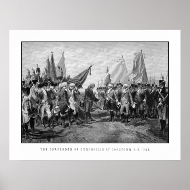Överlämnandet av Cornwallis i Yorktown Poster (Framsidan)