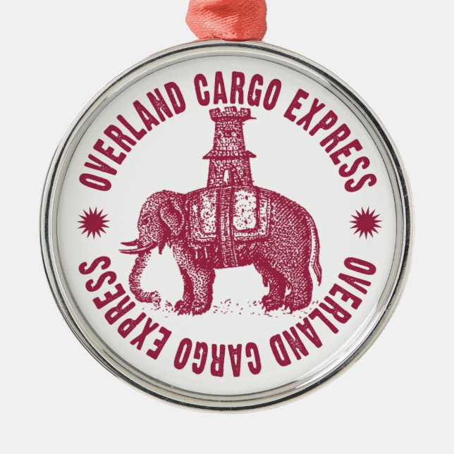 Överland Cargo Express Elephant Julgransprydnad Metall (Framsidan)