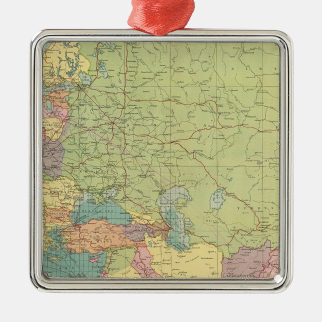 Overland Europa, hav kommunikationer Julgransprydnad Metall (Framsidan)