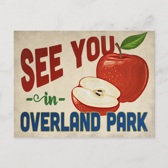 Overland Park Kansas Apple - Vintage resor Vykort (Framsida)