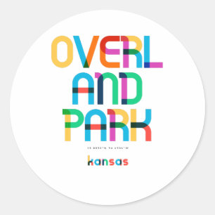 Overland Park Kansas Mid Century, Pop Art. Runt Klistermärke