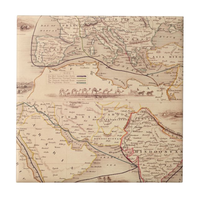 Overland rutt till Indien Kakelplatta (Framsidan)