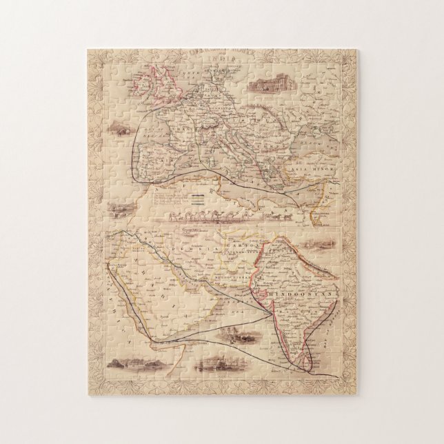 Overland rutt till Indien Pussel (Vertikal)