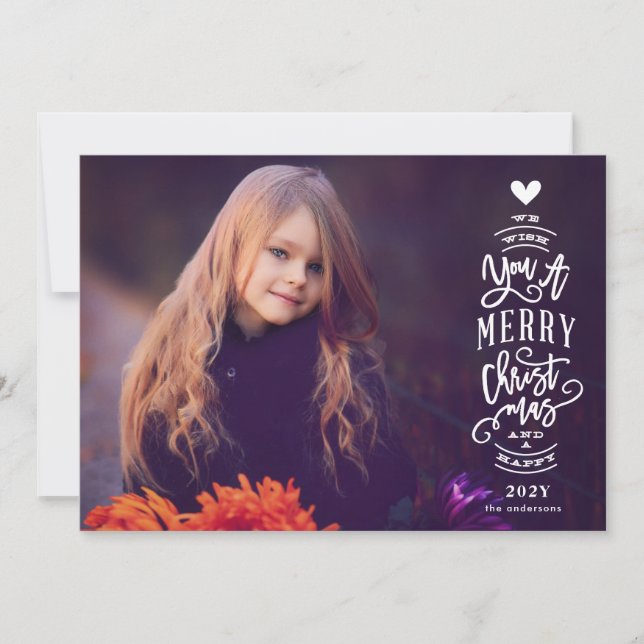 Överlapp Gläd dig jul gott år Foto Kort (Framsida)