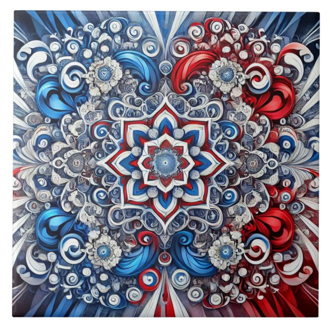 Överlappa med Fransk Färg modern design Kakelplatta (Framsidan)