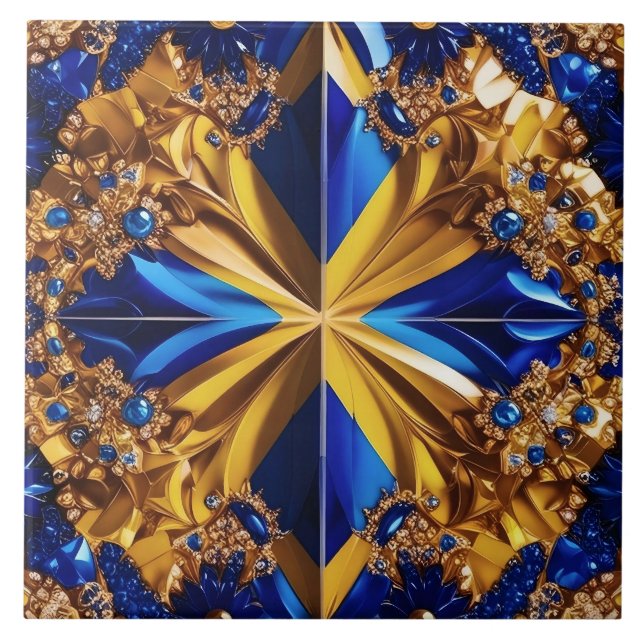 Överlappa med Sverige Färg modern design Kakelplatta (Framsidan)