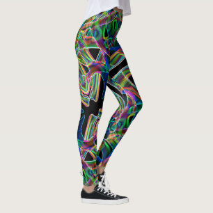 Överlappande bandliknande kurvor, nyfärgad relief leggings