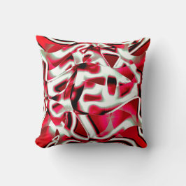 Överlappande böjt band i levande rött kudde