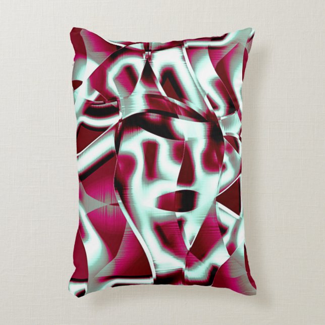 Överlappande böjt band i vin till kromat prydnadskudde (Framsidan(Vertikal))