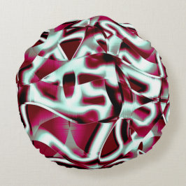 Överlappande böjt band i vin till kromat rund kudde