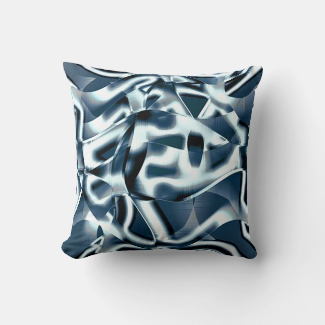 Överlappande böjt rosett band, kromerade toner på  kudde (Framsida)