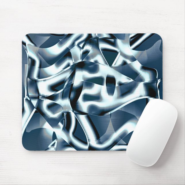 Överlappande böjt rosett band, kromerade toner på  musmatta (Med mus)