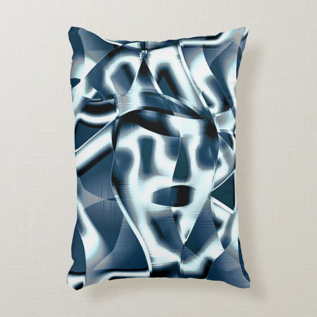 Överlappande böjt rosett band, kromerade toner på  prydnadskudde (Framsidan(Vertikal))