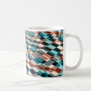 överlappande checkers kaffemugg
