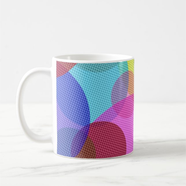 Överlappande cirklar Färgrik Abstrakt Konst Kaffemugg (Vänster)
