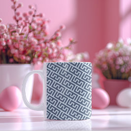 Överlappande E Alphabet Mönster Två-Tonad Mugg