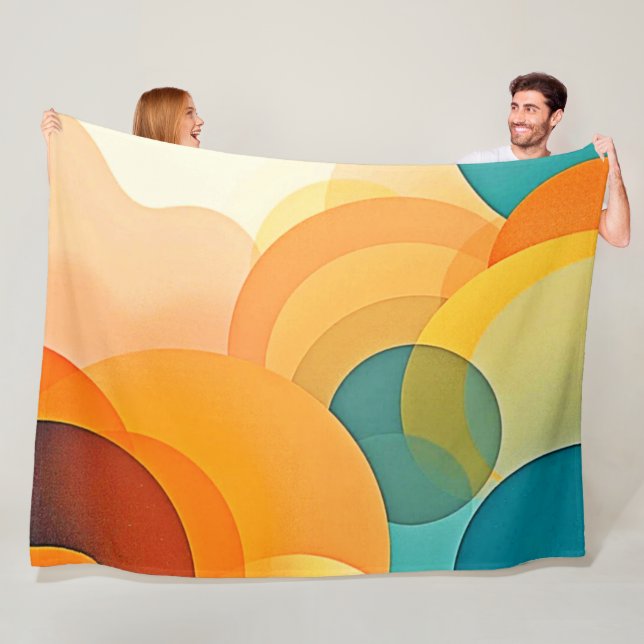 Överlappande färgcirklar för Abstrakt Fleecefilt (På plats)