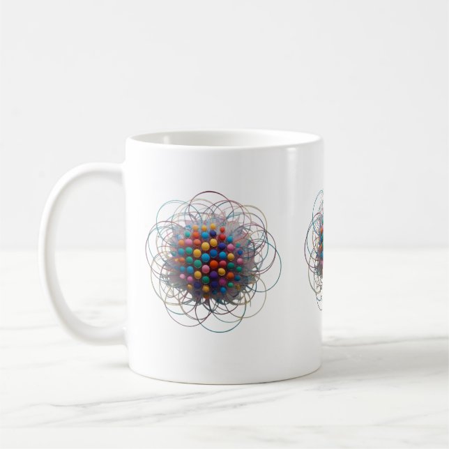 Överlappande färgcirklar - Retro Modern Classi Kaffemugg (Vänster)