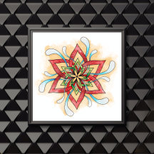 Överlappande färgning av Mandala-Vuxen Poster