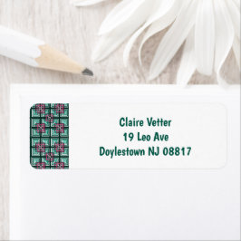 Överlappande fyrkanter returadress etikett