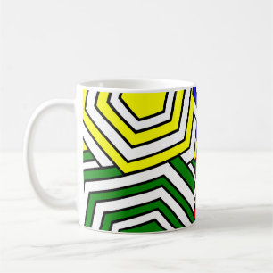 Överlappande hexagoner kaffemugg