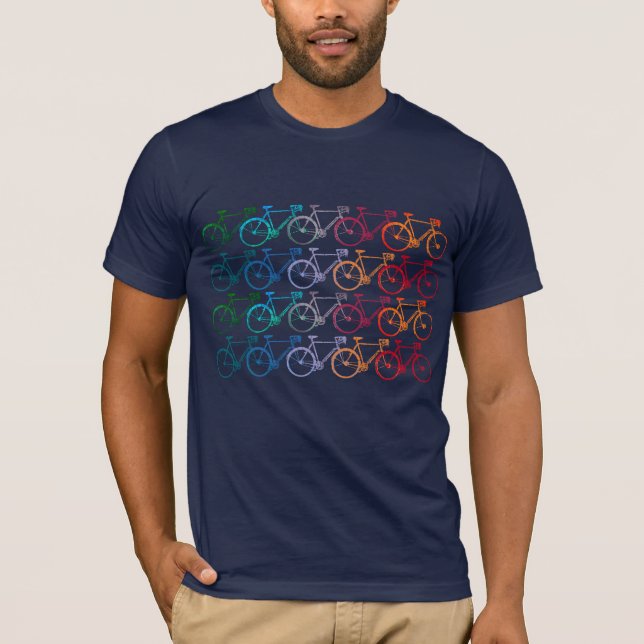 Överlappande Hjul 20-färgade bikes T Shirt (Framsida)