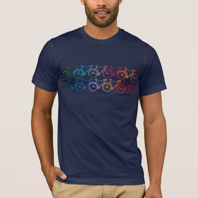 Överlappande Hjul-Färg-bikes T Shirt (Framsida)