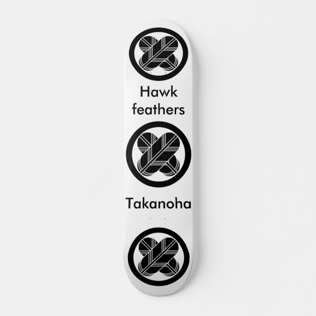 Överlappande hönfjädrar i cirkel skateboard bräda 20,5 cm (Framsida)