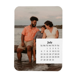 Överlappande kalender juli 2025 magnet