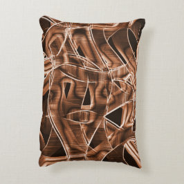 Överlappande kurvor i band, brunt övertryck prydnadskudde