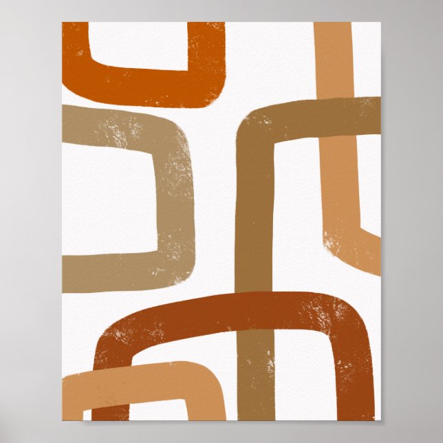 Överlappande Linjer Jordnära Geometrisk Abstrakt Poster (Framsidan)
